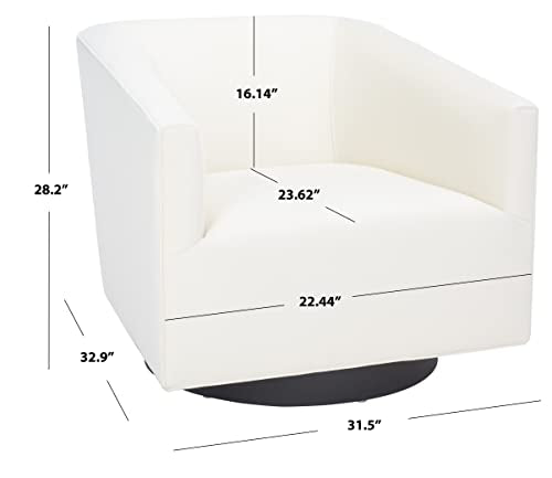 SAFAVIEH Home Collection Birdie Cream Velvet Accent Swivel Chair (Fully Assembled)