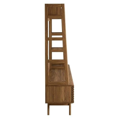 Render Mid-Century Modern TV Stand Entertainment Center, 70", Walnut