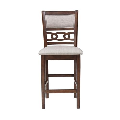 New Classic Furniture Gia 3-Piece Drop Leaf Counter Table Set with 2 Chairs, 42-Inch, Cherry