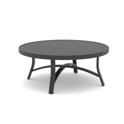 45-Inch Round Patio Coffee Table, Durable Aluminum Outdoor Side Table with Weather-Resistant Design for Garden, Deck, or Backyard