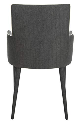Safavieh Home Collection Summerset Mid-Century Modern Dark Grey and White Arm Chair