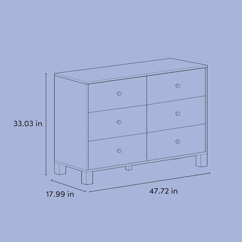 California 6-Drawer Double Dresser, Olive with Driftwood, view 4