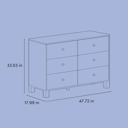 California 6-Drawer Double Dresser, Olive with Driftwood, view 4