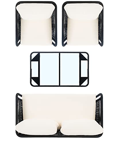 Kerson Wicker Cushions Black/Beige Outdoor Set, view 7