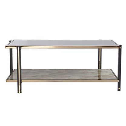 Thornsett Cocktail Table with Mirrored Top - Transitional Design, Champagne Glass and Wood - Ideal for Living Room, Family Room (CK1131200)