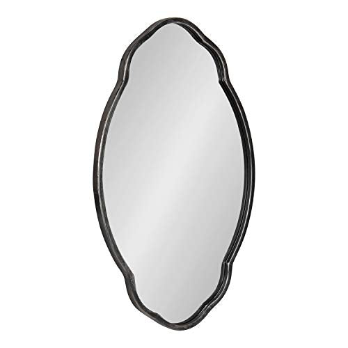 Magritte Traditional Scalloped Mirror, 18 x 30, Black, Decadent Farmhouse Wall Decor