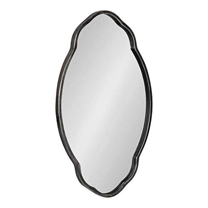Magritte Traditional Scalloped Mirror, 18 x 30, Black, Decadent Farmhouse Wall Decor