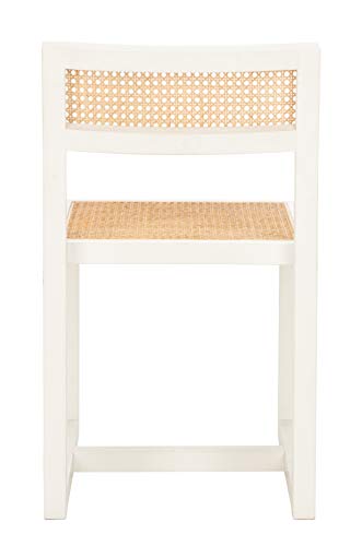 Safavieh Home Bernice White and Natural Cane Dining Chair