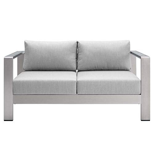 Shore Aluminum 3 Piece Outdoor Patio Furniture Set | Weatherproof | Sunbrella Cushions | Sofa, Loveseat, Coffee Table