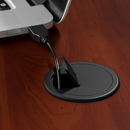 Bush Business Furniture Series A 36W Small Desk in Hansen Cherry and Galaxy, Compact Computer Table for Home or Professional Office