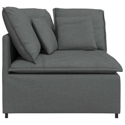 Modular Corner Sofa Module, Modern Fabric Accent Chair for Living Room, Charcoal Gray Upholstered Seat with Deep Cushions, 39.4 Inch Square Modular Furniture, Easy Setup