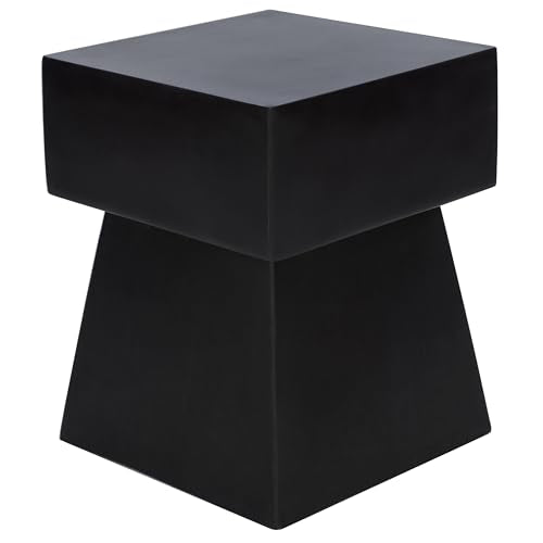 Safavieh Outdoor Zen Black Mushroom Modern Concrete Accent Table