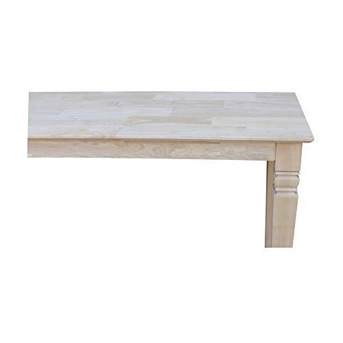Java Console Table, Solid Real Wood, Sturdy Parawood, Living Room/Family Room/Entryway, 50LBS capacity, 52"W x 16"D x 30"H, Paint/Stain Ready, Unfinished