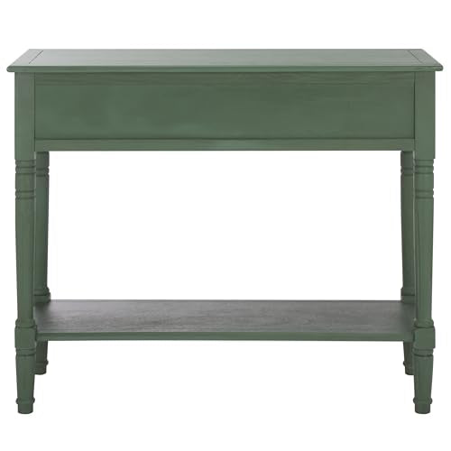 SAFAVIEH Furniture - Samantha 2-Drawer Console Table - Dusty Green - Solid Wood - Classic Storage Design - Ideal for Entryway, Living Room, Hallway, 35.8" W x 13.8" D x 29.5" H (AMH5710L)