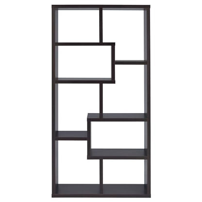 Coaster Theo 71-Inch 6-Shelf Bookshelf with Storage, Cappuccino 800264, view 5