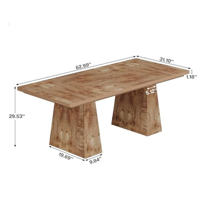 63-Inch Executive Desk, Large Office Computer Desk with Double Pedestal, view 3
