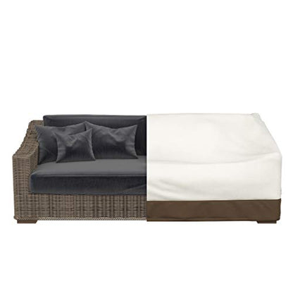 3-Seater Outdoor Patio Furniture Couch Sofa Cover, Waterproof, Anti-UV, Wind Resistant Furniture Protector, Beige/Tan