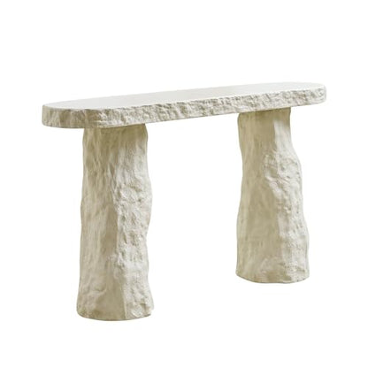 53.94 inch Modern Design Console Table,Imitation Stone Table,Fiberglass Entryway Table with Irregular Legs for Living Room,Hallway