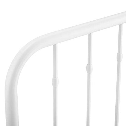 Lennon Modern Farmhouse Metal Full Headboard in White