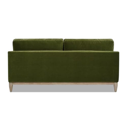 Jennifer Taylor Home Pasadena 75.5" Modern Living Room Farmhouse Performance Velvet Compact Sofa Couch for Small Spaces and Apartments in Olive Green