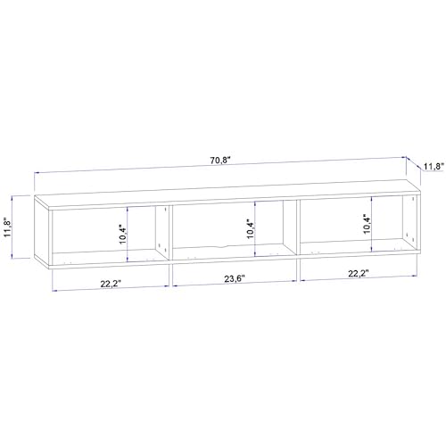 Modern Floating TV Stand for Up to 80” TVs, view 3