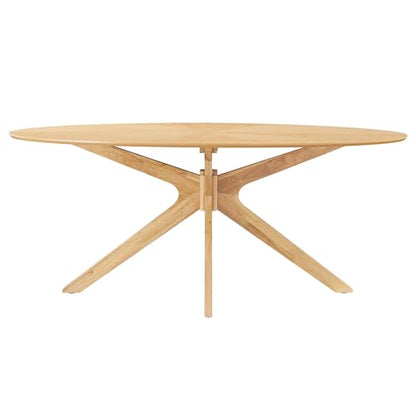 Crossroads 71Inch Oval Dining Table Solid Wood Oak Finish Modern Kitchen Room Entertaining Home Furniture Quality Stylish Elegant Durable Refined Versatile Contemporary