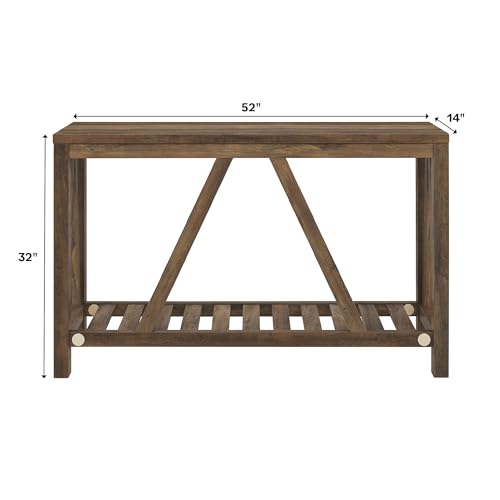 Modern Farmhouse Accent Entryway Table Entry Table Living Room End Table, 52 Inch, Rustic Oak