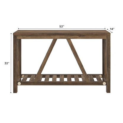 Modern Farmhouse Accent Entryway Table Entry Table Living Room End Table, 52 Inch, Rustic Oak