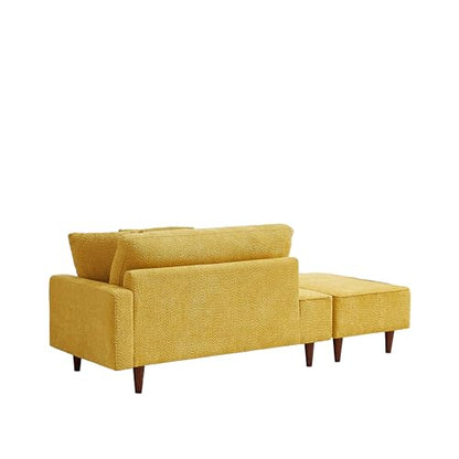 GDFStudio Upholstered Chaise Lounge Chair Indoor with Ottoman, view 4