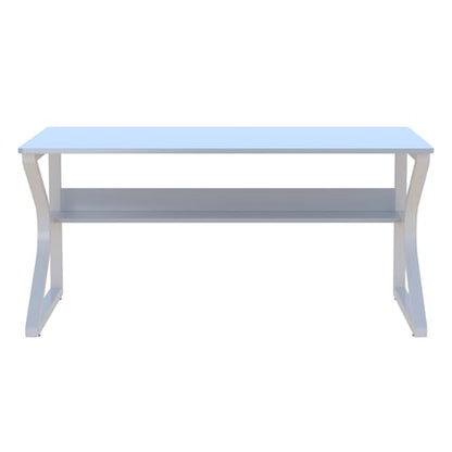 47.3-Inch Writing Desk with Storage Shelf, Warm White, view 6