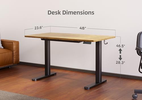 Standing Desk with Drawers, 48 x 24 Inches Electric Standing Desk Adjustable Height, Sit Stand Up Desks Computer Workstation, Rustic Brown