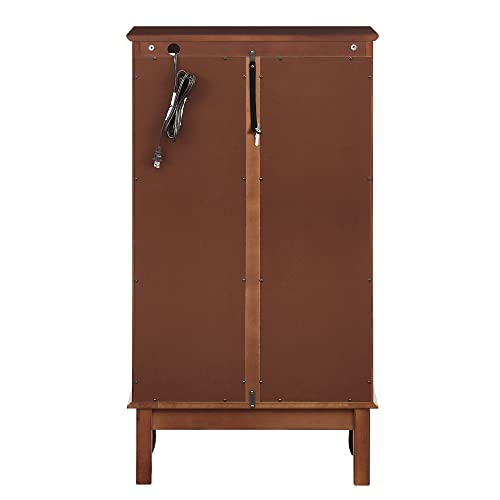 Knocbel Classic 3-Shelf Curio Cabinet with Tempered Glass Doors and Adjustable Storage Shelves, 43.5" Height Free Standing Display Showcase Bookshelf for Living Room Bedroom Home Office (Walnut)