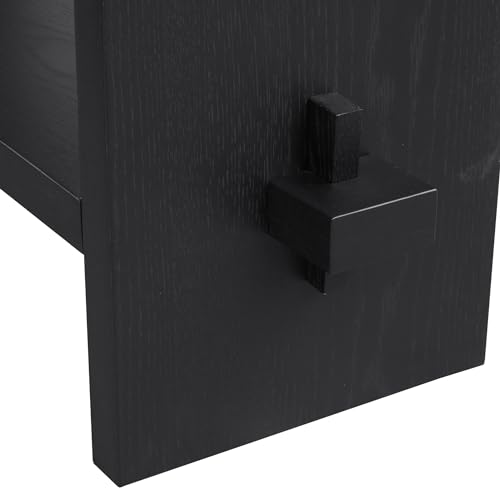 Nathan James Virgo Wood Accent Storage Console Sofa Table, for Entryway, Hallway or Living Room, Reclaimed Black Oak