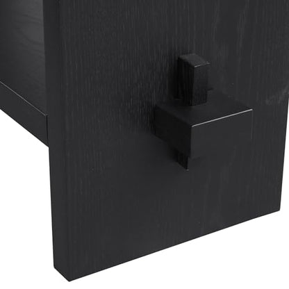 Nathan James Virgo Wood Accent Storage Console Sofa Table, for Entryway, Hallway or Living Room, Reclaimed Black Oak