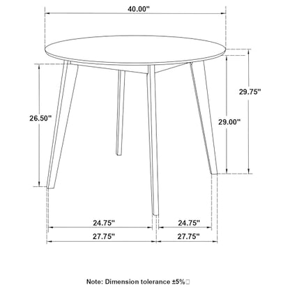 Matte White and Natural Round Dining Table