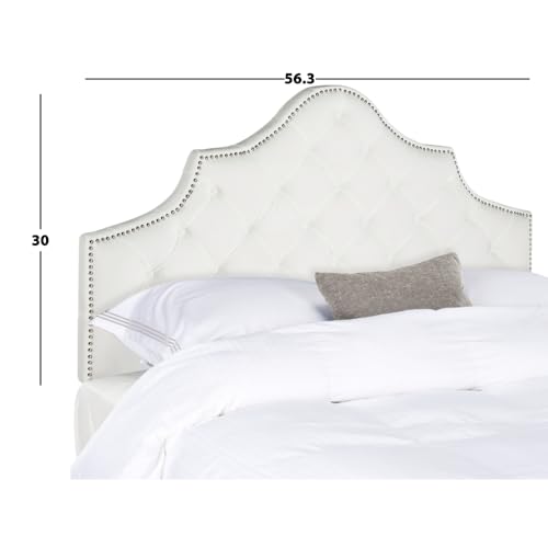 Safavieh MCR4035H-F Mercer Collection Arebelle Velvet Headboard, Full, White