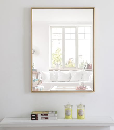 Monet 32" x 24" Rectangle Metal Frame Mirror in Black
