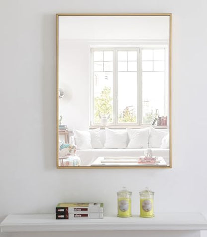 Monet 32" x 24" Rectangle Metal Frame Mirror in Black