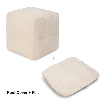 · REDEARTH · Pouf Ottoman with Filler Textured Storage Cube Bean Bag Pouffe, view 5