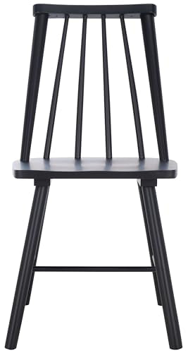 SAFAVIEH Home Collection - Analin Black Dining Chair, Set of 2, Mid-Century Solid Wood Spindle Back Chairs (DCH3302D-SET2)