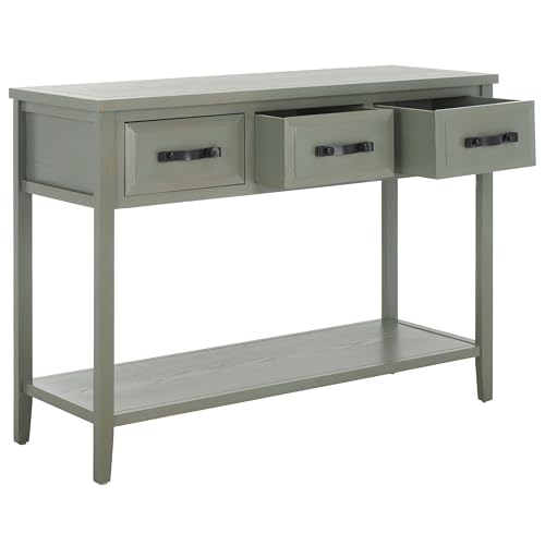 Safavieh Home Collection Aiden Ash Grey 3-Drawer Bottom Shelf Console Table