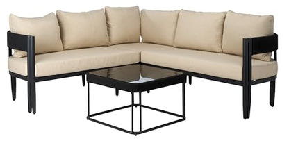 Viola Black & Taupe Steel/Rope Corner Sofa Set, view 2