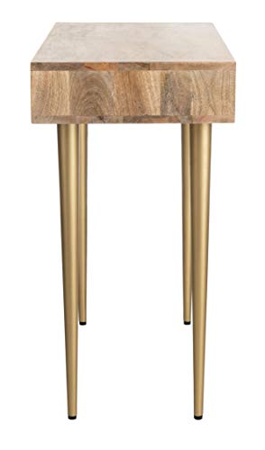 Safavieh Home Office Leni Modern Natural and Grey and Brass 1-drawer Desk