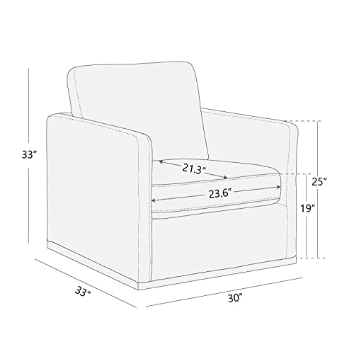 CHITA Swivel Accent Chair, FSC Certified Wood Frame, Fully Assembled, Grey