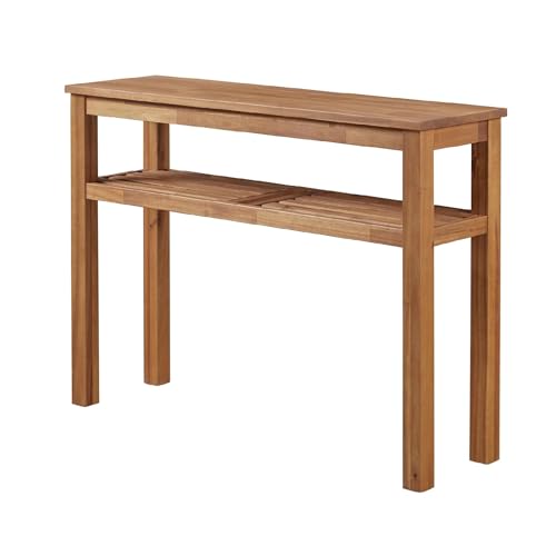 Tiburon Shelf Console Table, Brown