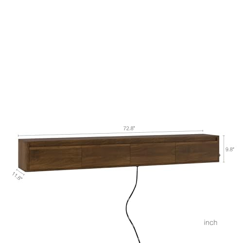 Floating TV Stand Wall Mounted with Led Lights, view 3