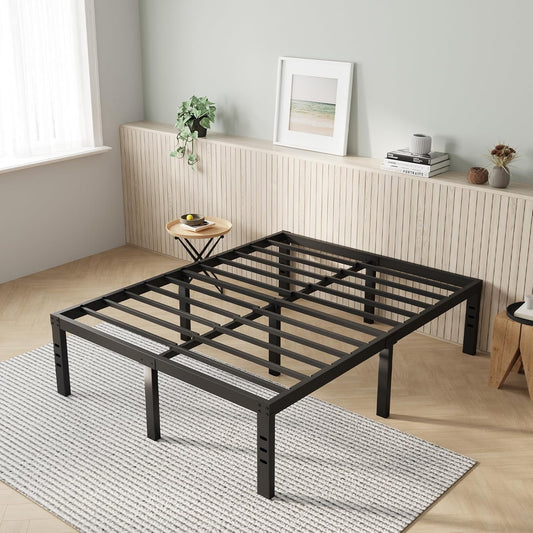 Queen Bed Frame, 14 Inch Metal Platform Bed Frame Queen Size with Storage Space under Bed, Heavy Duty Steel Slat Support, Easy Assembly, No Box Spring Needed