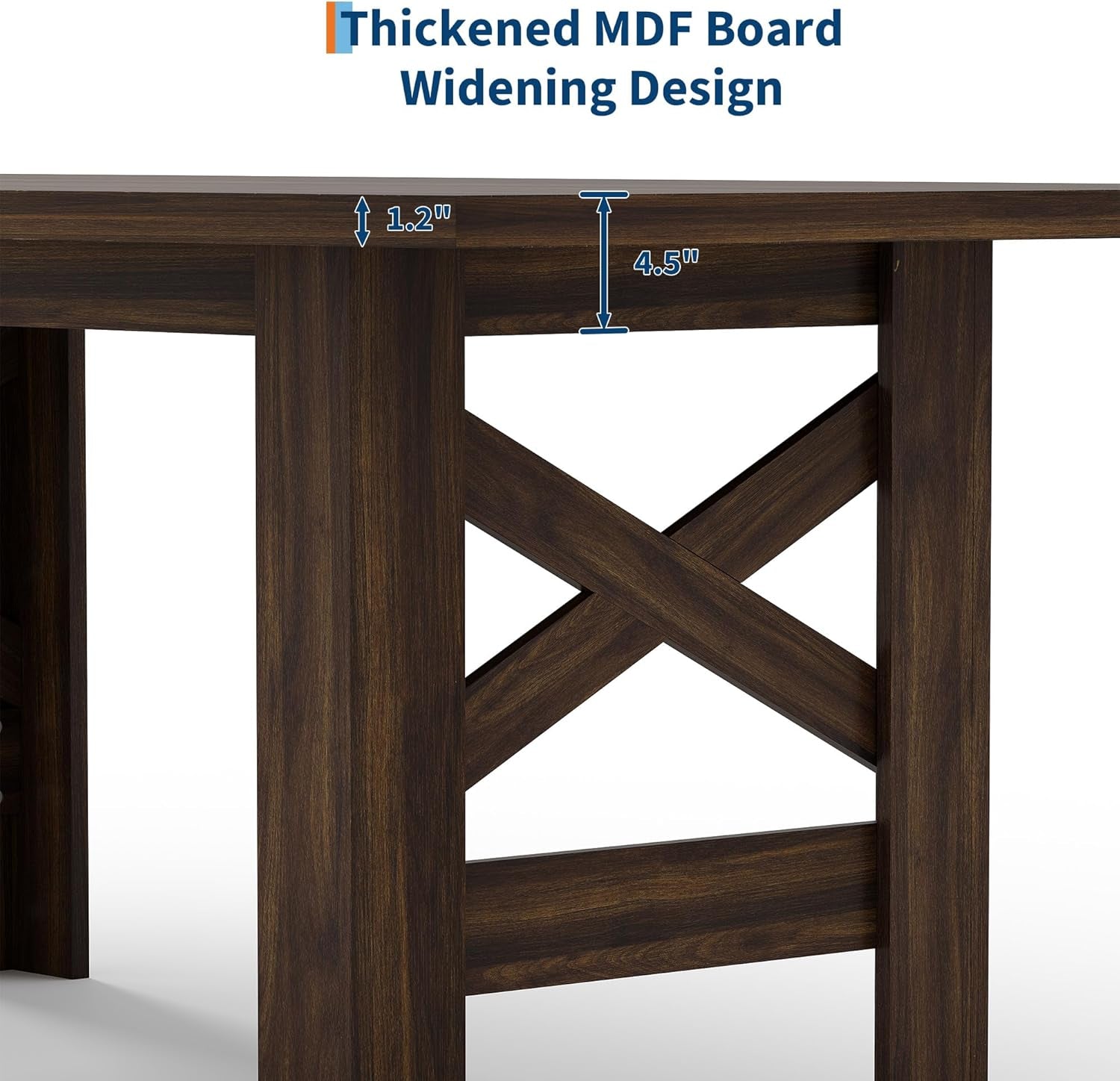 Dining Table for 6-8, 71" Long Large Wooden Farmhouse Kitchen Table with Thick Sturdy Frame, Rectangular Dining Room Dinner Table with Stable Triangular Legs for Kitchen,Office, Rustic Gray