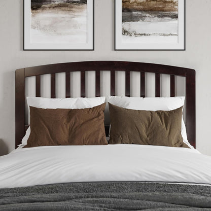 , Richmond Slatted Full Solid Wood Headboard, Walnut