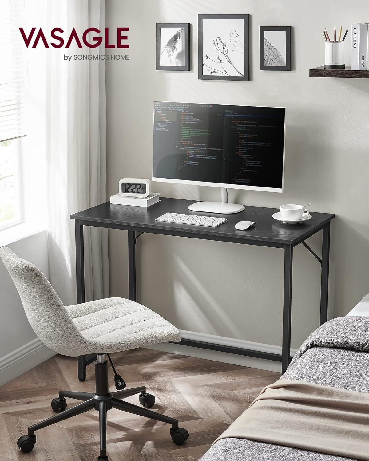 Computer Desk, Gaming Desk, Home Office Desk, for Small Spaces, 19.7 X 31.5 X 29.5 Inches, Industrial Style, Metal Frame, Rustic Brown and Black ULWD038B01